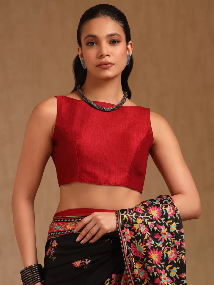 Floral Printed Pashmina Saree - Image 7