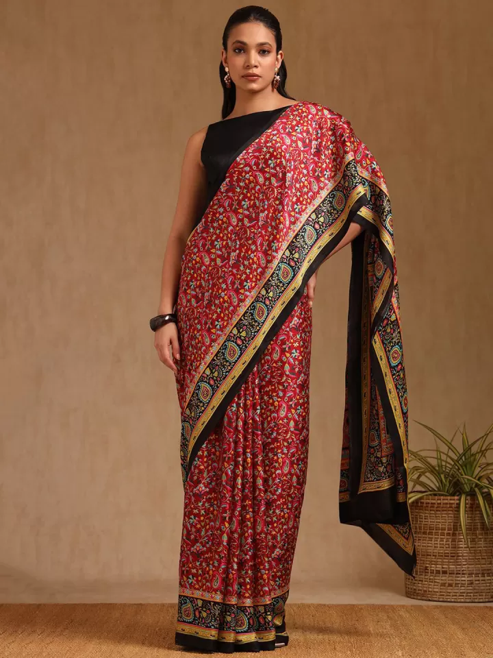 FLoral Printed Pashmina Saree - Image 5