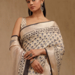 Floral Printed Zari Saree