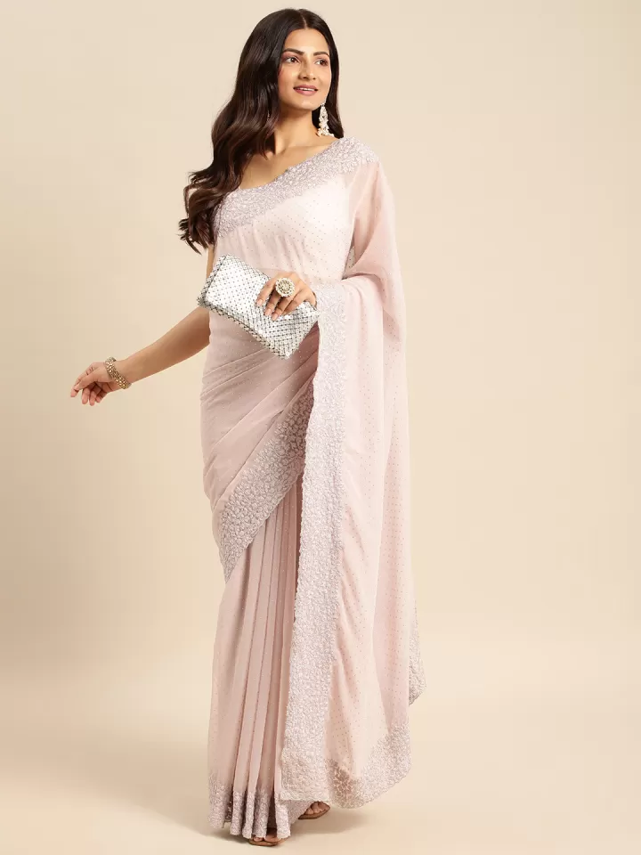 Embellished Saree with Beads & Stone-Work - Image 2