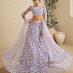 Embroidered Sequinned Semi-Stitched Lehenga & Blouse with Dupatta