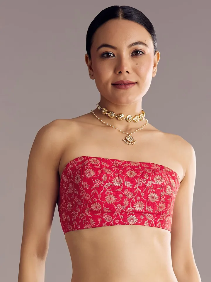 Woven Design Zari Saree With Gotapatti Border - Image 6