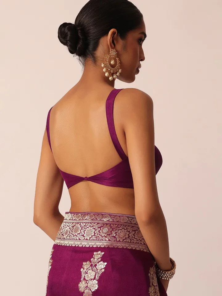 Ethnic Motifs Woven Design Zari Saree - Image 6