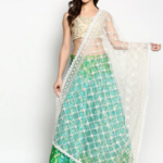 Off White & Gold-Toned Embroidered Dupatta with Zari