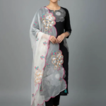 Women Floral Thread Work Embroidered Dupatta