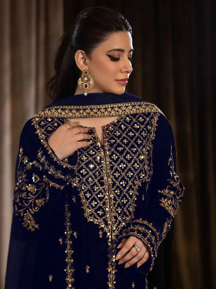 Women Ethnic Motifs Embroidered A-Line Kurta with Trousers & Dupatta - Image 2