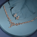 Rose Gold-Plated CZ-Studded Necklace & Earrings