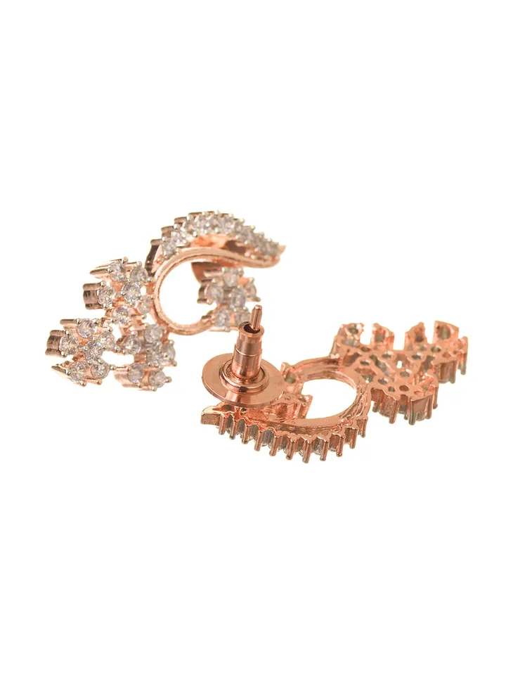 Rose Gold-Plated White AD-Studded Jewellery Set - Image 5