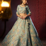 Embroidered Beads and Stones Organza Semi-Stitched Lehenga Choli