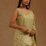 Floral Zari Handloom Chanderi Saree