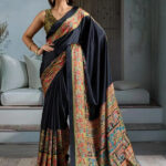 Ethnic Motifs Printed Satin Saree